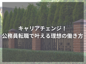 キャリアチェンジ！公務員転職で叶える理想の働き方